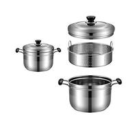 QUSYZD Vaporera, Olla para cocinar, Olla para cocinar de Acero Inoxidable Apta para inducción con Tapa de Vidrio, Cacerola, Olla de Cocina, Olla para cocinar, Utensilios de Cocina, oll,