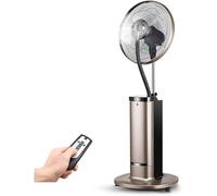 QUSYZD Ventilador nebulizador oscilante con Control Remoto, Ventilador de Pedestal con Temporizador prolongado, humidificador de pie de Niebla fría, para Enfriar su área rápi,Copper-Gold,Copper-Gold