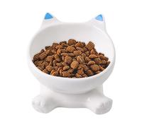 Qutalmi Elevado para Gato,Alto para Mascotas | Cuenco De Cerámica Inclinado, Antiderrames Y Antideslizante para Gatitos Y Cachorros En Uso Diario