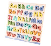 Qutalmi Puzzle de madera del alfabeto - Puzle de letras mayúsculas y minúsculas, tablero de juego con bloques de ranuras para habilidades motoras finas, guardería preescolar