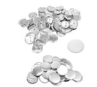 QUTHZZHY 100 piezas de botones redondos, 58 mm en blanco para botón de insignia, suministros de botones traseros, botones de bricolaje