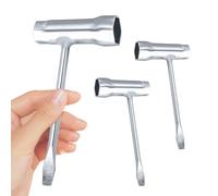 QUTHZZHY Juego de 3 Llaves Combinadas en T Llave Inglesa Combinada para Motosierra Llave de Bujías para la Mayoría de los Tipos de (13 x 19 mm)