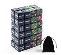 QUTHZZHY Juego de 48 dados Magic The Gathering, juego de dados de acrílico, D6 palabras clave, cubo de lealtad para MTG TCG, con bolsa de almacenamiento