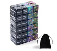 QUTHZZHY Juego de 48 dados Magic The Gathering, juego de dados de acrílico, D6 palabras clave, cubo de lealtad para MTG TCG, con bolsa de almacenamiento