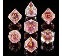 QUTHZZHY Juego de 7 dados DND poliédricos de resina para Dungeons and Dragons MTG RPG Pathfinder RPG D4 D6 D8 D10 D12 D20 D%