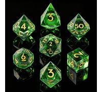 QUTHZZHY Juego de 7 dados DND poliédricos de resina para Dungeons and Dragons MTG RPG Pathfinder RPG D4 D6 D8 D10 D12 D20 D%