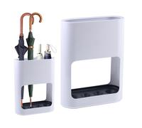 QUTHZZHY Paragüero, paragüero con 4 ranuras, soporte para paraguas con bandeja de goteo extraíble, soporte para sombrilla blanco para entrada, paragüero estrecho para paraguas largos/cortos Schi