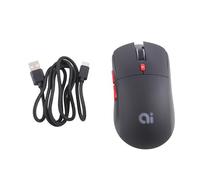 Qutsvosh AI - Ratón inalámbrico de voz inteligente para oficina, silencioso, recargable, color negro