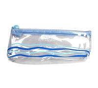 Qutsvosh Caja de LáPices de Transparente Cactus Simple Cute Office Student School Supplies Caja de LáPices Estuche de LáPices PapeleríA Pvc Azul