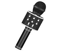 Qutsvosh Micrófono inalámbrico Bluetooth para karaoke, inalámbrico, portátil, micrófono de mano, altavoz, regalo para niños