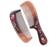 Qutsvosh Peine del de Madera- Peine de Dientes Finos, Unisex-Libre de EstáTica Exfoliante Natural Barba Peinado de Madera Peine de Madera de