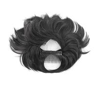 Qutsvosh Pieza de Pelo de MoñO Desordenado, Peine Lateral, Clip en MoñO de Pelo, Postizo Despeinado para Mujeres, Despeinado Ajustable A