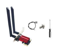 Qutsvosh QCNFA765 WiFi6E Tarjeta WiFi PCIE Adaptador inalámbrico 5970M Triple Banda 2.4G/5G/6G BT5.2 802.11AX 8DB Antena para Win10/Win11