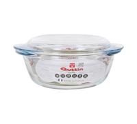 Quttin 124376 Cacerola Vidrio Redonda con Tapa, Multicolor, 2.1 l