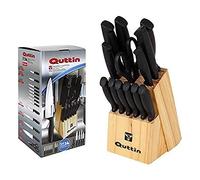 Quttin 47718 Set Tacoma y Cuchillos, Negro, 14 Piezas, Acero