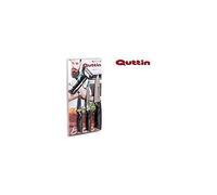 Quttin 50347 Set Cuchillos Cocina y Pelador, Negro, 4 Piezas, Acero