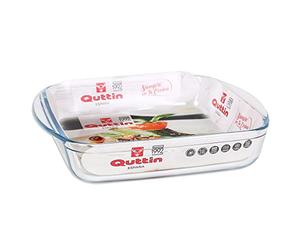Quttin 63082 Fuente Vidrio Rectangular, Multicolor, 23 x 15 cm/950 CC