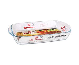 Quttin 63085 Fuente Vidrio Rectangular, Multicolor, 35.5 x 22 cm/3 l