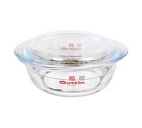 Quttin 63092 Cacerola Vidrio Redonda con Tapa, Multicolor, 1.1 l