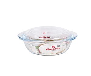 Quttin 63095 Cacerola Vidrio Oval con Tapa, Multicolor, 3.3 cm x 1.1 l