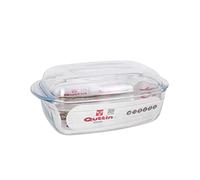 Quttin 63096 Cacerola Vidrio Rectangular con Tapa, Multicolor, 3.4 cm x 1.6 l