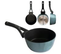 Quttin - Cazo Antiadherente de inducción Venus con Mango. Para todo tipo de cocinas. Aluminio Forjado Doble Capa. Resistente Duradera Calidad. Color Azul. Cazo 16 cm.