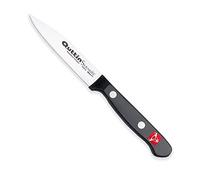 Quttin Cuchillo Pelador Profesional, Hoja Afilada Remaches Acero Inoxidable, Molibdeno Vanadio, Frutas-Verduras, Mango POM Resina Acetalica. Sybarite Negro, Hoja 8 cm