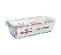 Quttin - Fuente de Vidrio para Cocina, Borosilicato Cristal, Rectangular, Microondas Horno Congelador y Lavavajillas, 23.1 x 10 x 6.1 cm - 825 cc