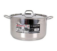 Quttin Hotel - Olla Profesional Induccion, Cocina y Horno, Tamaño Mediano, Acero Inoxidable Antiadherente, Tapa Cristal y Asas, Diametro 30 cm 12 litros Plata