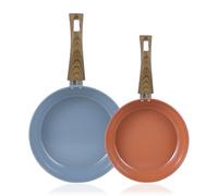 Quttin - Juego 2 Sartenes Tuttifrutti 24 y 28 cm Aluminio Forjado Antiadherente con Mango Soft Touch, Compatibles con Inducción Gas Vitrocerámica Eléctrico y Halógeno, Sin PFOA