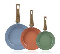 Quttin - Juego 3 Sartenes Tuttifrutti 20,24,28 cm Aluminio Forjado Antiadherente Mango Soft Touch, Compatibles con Inducción Gas Vitrocerámica Eléctrico y Halógeno, Libre de PFOA