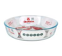Quttin Molde para Tartas de Vidrio, Borosilicato Cristal, Redondo, Microondas Horno Congelador y Lavavajillas, 26.2 x 26.2 x 5.9 cm 2.3 litros