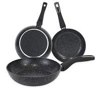 Quttin Sarten Antiadherente Aluminio con Revestimiento Resistente. Cacerola de Aluminio Forjado con Tapa de Cristal. Aptas para todo tipo de Cocinas. Modelo Select Negro Diametro 30 cm