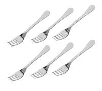 Quttin - Set 6 Tenedores de Postre de Acero Inoxidable de 1,5 mm. Tenedor de 4 Puas. Pulido brillo espejo. Colección Classic