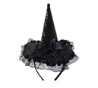 QUUPY Diadema de sombrero de bruja de Halloween, sombrero de bruja, diadema de lentejuelas para fiesta de Halloween, cosplay, suministros de recuerdos de disfraces (negro)
