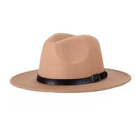 QUUPY Sombrero de mujer retro de ala ancha Floppy Panamá Fedora Casual Elegante Cálido Jazz Gorra de Invierno (Negro)