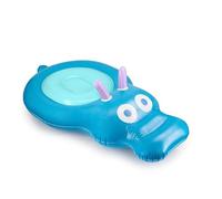 Quut - Flotador inflable Hippo Float para niños - Asas de agarre estables - Vinilo grueso y resistente no tóxico - Para piscina y playa - 130 x 173 cm - con parches de reparación