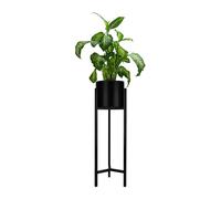 QUVIO Soporte para plantas con maceta, macetero de pie, soporte alto para plantas interior exterior, Decoración del hogar, soporte de flores mediano, taburete de flores de metal - 22x22x75 cm