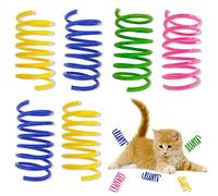 QUVOVID Juguetes de resorte para gatos, 40 paquetes de bobinas de resorte de plástico coloridas que atraen a los gatos para golpear, morder, juguetes para gatos de interior para todas las razas