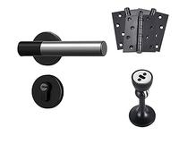 QUVUOAIHK Manija de palanca con cerradura de puerta de privacidad: dispositivo silencioso for usar en dormitorios, baños y apartamentos(ModelC)