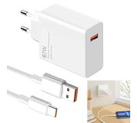 Quvxzy 67W Ultra Fast Xiaomi Charger with 2m USB-C Cable Compatible, Cargador Mi 67w con Xiaomi 13T, 13, 12S Ultra, 12 Lite, 12X, 11T & mi Note 13/12/11 Pro/11S/10, Mi 11 Ultra, 11i