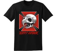 quwomu Mens Heavyweight Retro Tony Hawk Welinder Black T-Shirt S-3XL