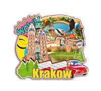Quwsne Imán de nevera Cracovia Polonia imán de nevera ciudad viajes recuerdos turísticos 3D atracciones clásicas artesanías decoración del hogar -3912