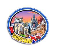 Quwsne Imán de nevera Escocia Reino Unido Recuerdos de viaje a la ciudad Regalos turísticos 3D monumentos clásicos hechos a mano Decoración del hogar -3736