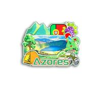 Quwsne Imán de nevera Imán de nevera Azores Portugal Ciudad Viaje Recuerdos Turista Regalos 3D Puntos de referencia clásicos Artesanía hecha a mano Decoración del hogar -1590
