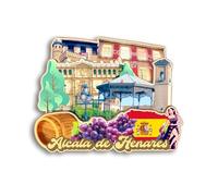 Quwsne Imán para nevera Alcalá de Henares, España, imán para nevera, recuerdos de viaje, regalos turísticos, monumentos clásicos 3D, hechos a mano, decoración del hogar, 1030, QS-CYT-1030