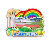 Quwsne Imán para nevera Asuncion Paraguay, imán para nevera, recuerdos de viaje de ciudad, regalos turísticos, monumentos clásicos 3D, hechos a mano, decoración del hogar 2239
