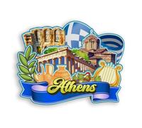 Quwsne Imán para nevera, Atenas, Grecia, imán para nevera, recuerdos de viaje de ciudad, regalos turísticos, monumentos clásicos 3D, hechos a mano, decoración del hogar, 1705