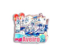 Quwsne Imán para nevera Aveiro Portugal, imán para nevera, recuerdos de viaje de ciudad, regalos turísticos, monumentos clásicos 3D, hechos a mano, decoración del hogar, 1589