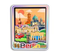 Quwsne Imán para nevera, Berlín, Alemania, imán para nevera, recuerdos de viaje de ciudad, regalos turísticos, monumentos clásicos 3D, hechos a mano, decoración del hogar -3431
